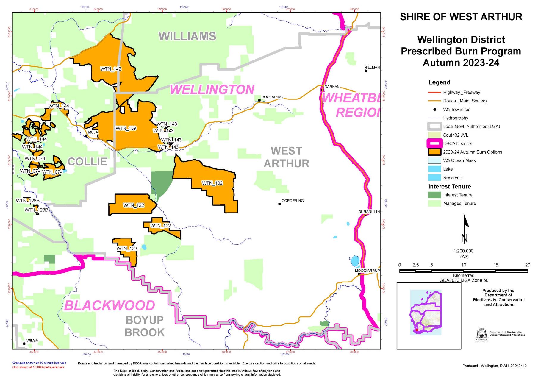 Notification of Wellington District Prescribed Burning Operations -