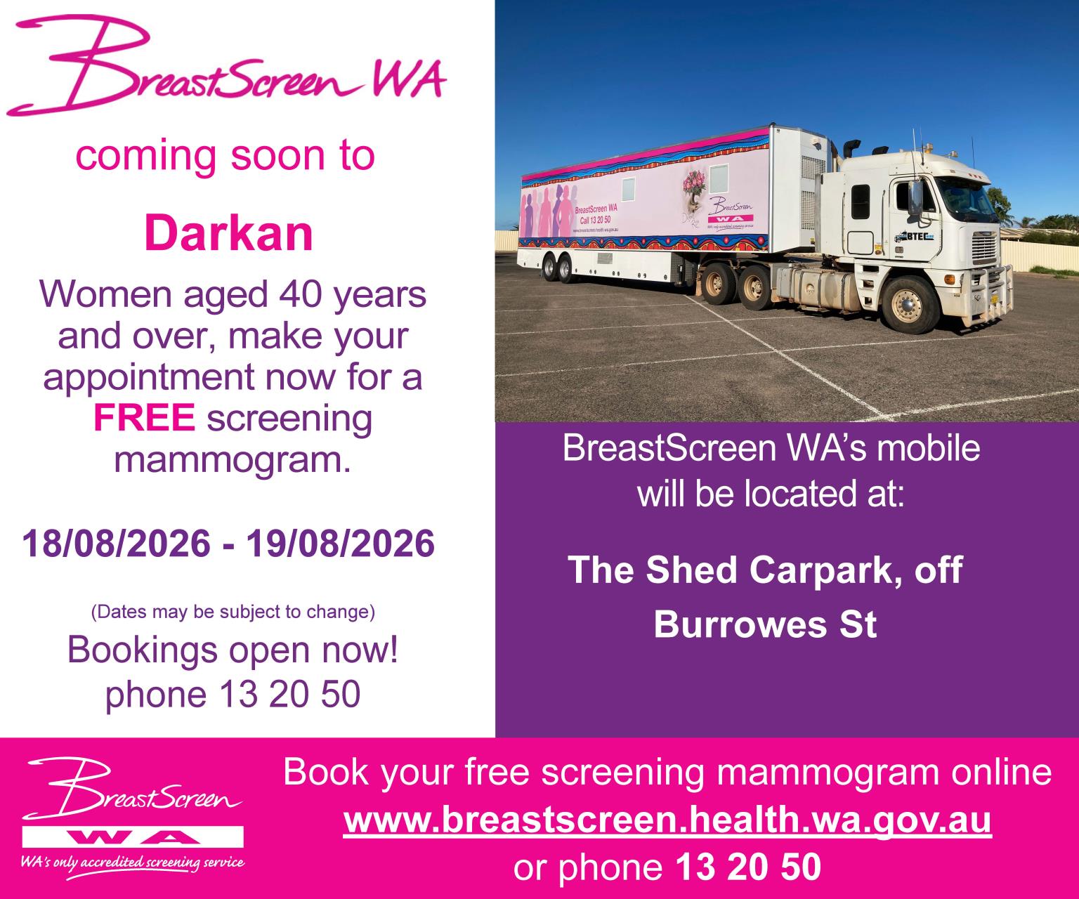 BreastScreen WA Mobile Service